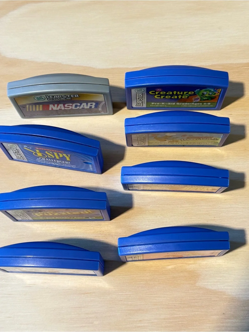 Leapfrog Leapster Lot of 8 Cartridges Sonic Disney NASCAR Tested Good Read Info!